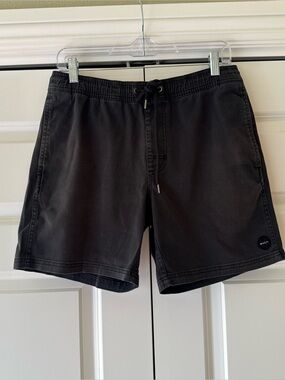 RVCA Escape Elastic Short Black Faded 6" Inseam Sz S